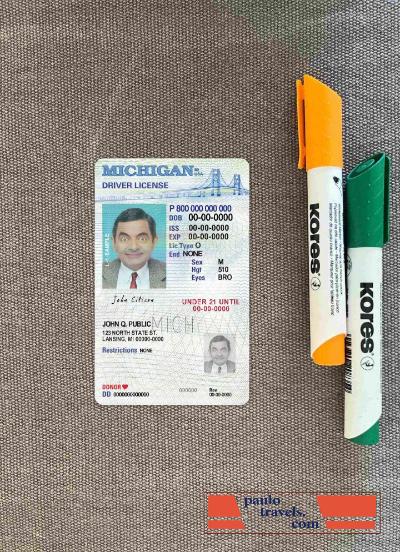 USA Michigan driving license under 21 photolook FRONT PSD template